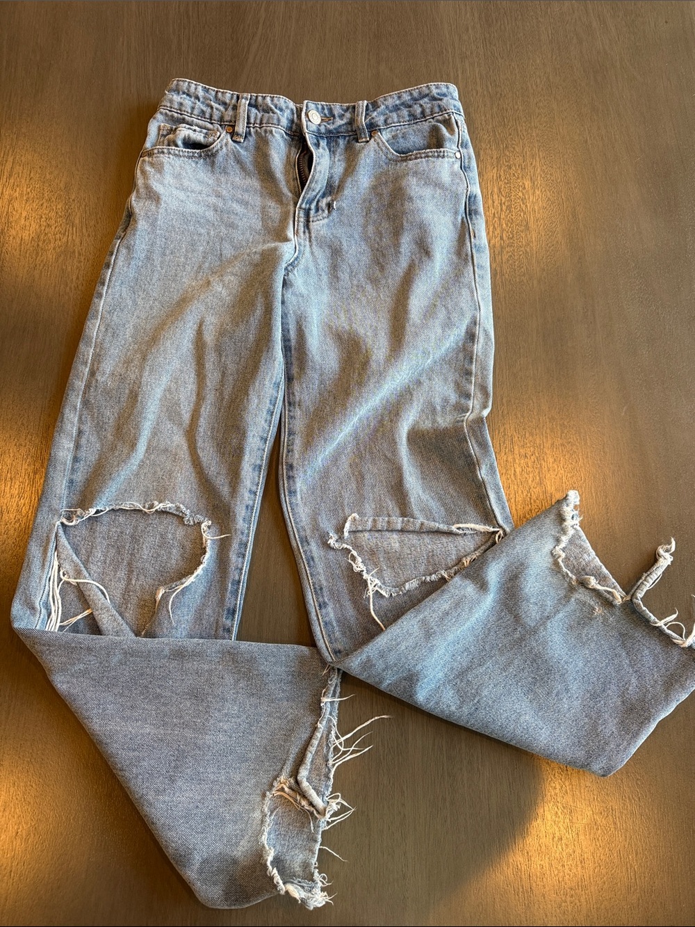 RSQ Light Blue Distressed Kids' Jeans with Ripped Knees